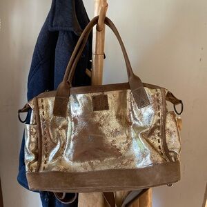 Brown and Gold Women's Bag STS